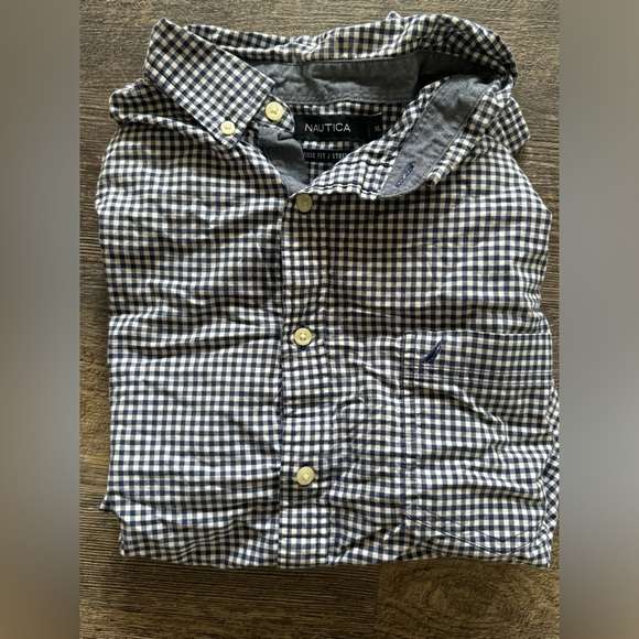 Nautica Men's Classic Fit Stretch Performance Dress Blue Shirt Size Xl - Picture 1 of 3